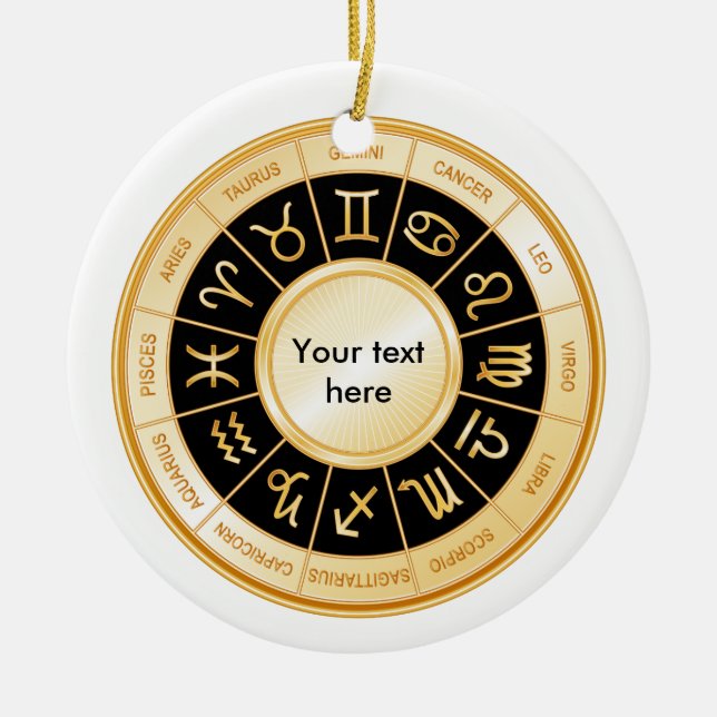 Horoscope Mandala Keramik Ornament (Vorne)