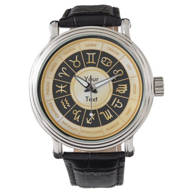Horoscope Mandala Wrist Watch Armbanduhr (Vorderseite)