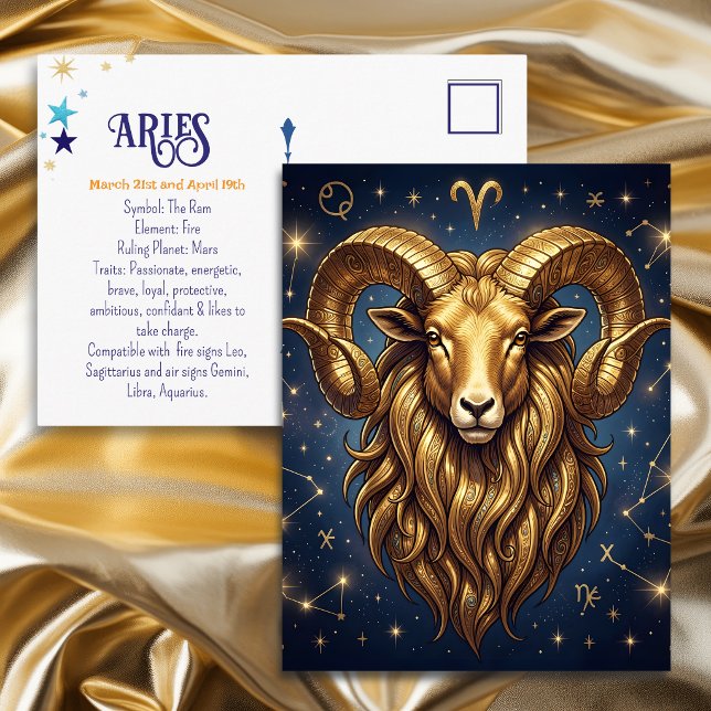 Horoscope Sign Aries | Keeping in Touch Postkarte (Von Creator hochgeladen)