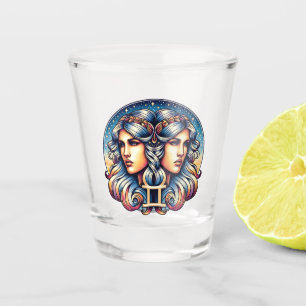 Horoscope Sign Gemini   Twins Astrologie-Zeichen Schnapsglas