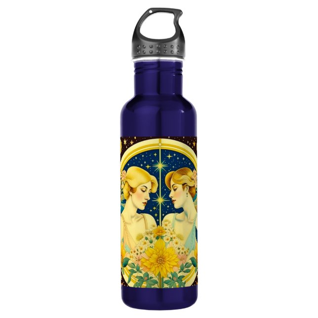 Horoscope Sign Gemini Twins Ethereal Edelstahlflasche (Vorderseite)