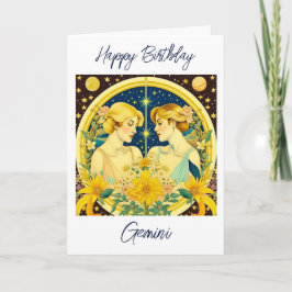 Horoscope Sign Gemini Twins Personalisiert Geburts Karte