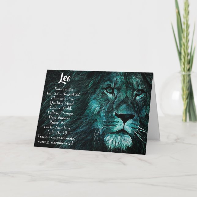 Horoscope Sign Leo Happy Birthday Karte (Vorderseite)