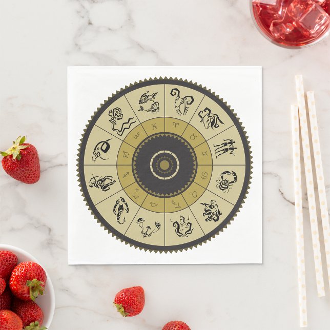 Horoscope Wheel Paper Napkins Serviette (Von Creator hochgeladen)