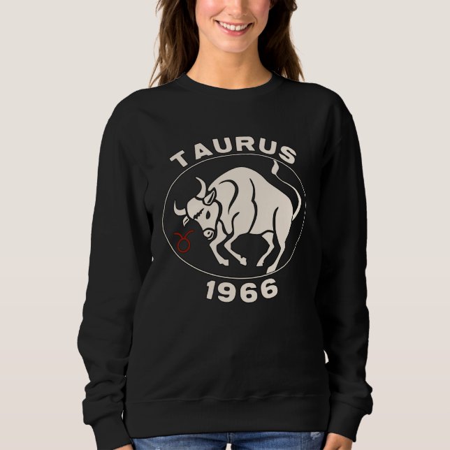 Horoscope Zodiac Sign Bull Taurus 1966 Sweatshirt (Vorderseite)