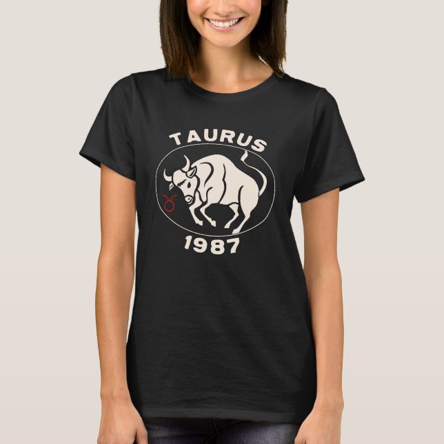 Horoscope Zodiac Sign Bull Taurus 1987 T-Shirt (Vorderseite)