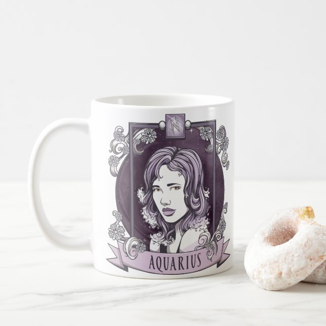 Horoskop - AQUARIUS Kaffeetasse (Mit Donut)
