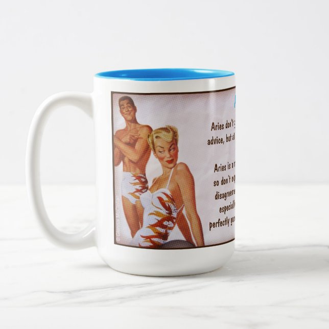 Horoskop: ARIES (mit G) Zweifarbige Tasse (Links)