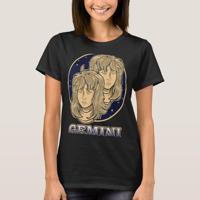 Horoskop Ascendant Gemini Zodiac Sign Gel T-Shirt (Vorderseite)