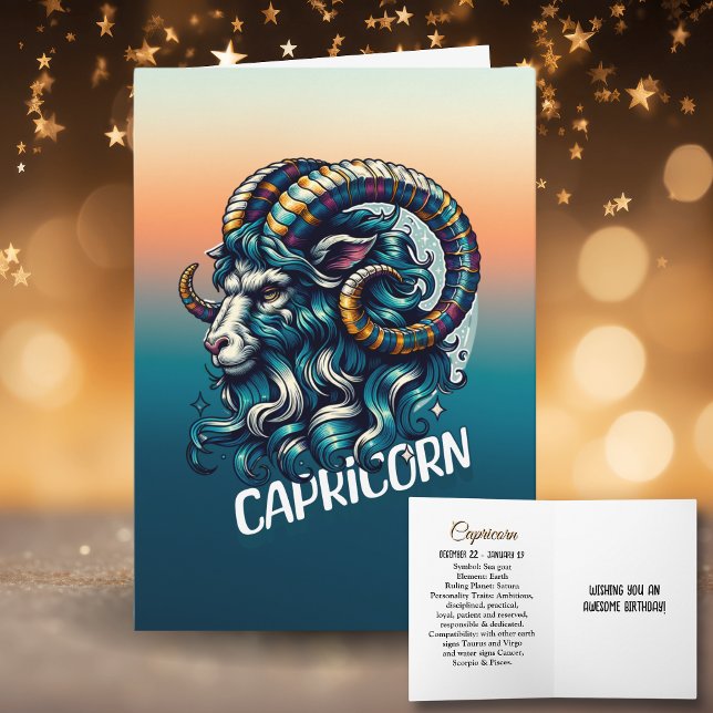 Horoskop Astrologisches Schild Capricorn Geburtsta Karte (Von Creator hochgeladen)