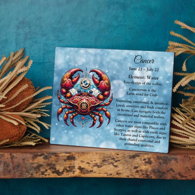 Horoskop Astrologisches Zeichen für Krebs im Krebs Fotoplatte (Seite)