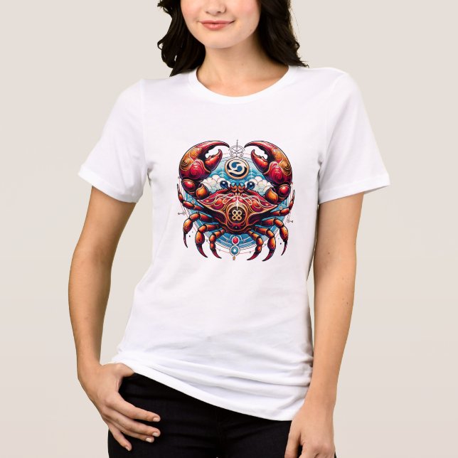 Horoskop Astrologisches Zeichen für Krebs im Krebs Tri-Blend Shirt (Vorderseite)
