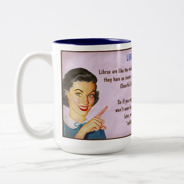 Horoskop: LIBRA (mit G bewertet) Zweifarbige Tasse (Links)