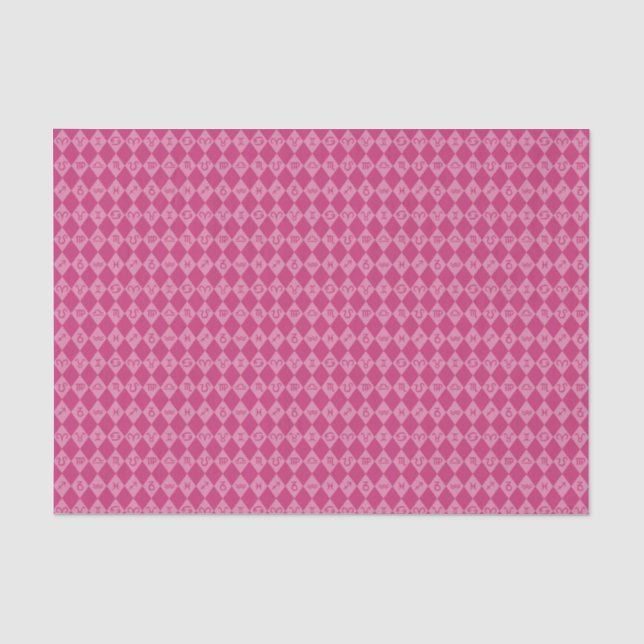 Horoskop-Muster - Rosa Seidenpapier (Vorderseite)