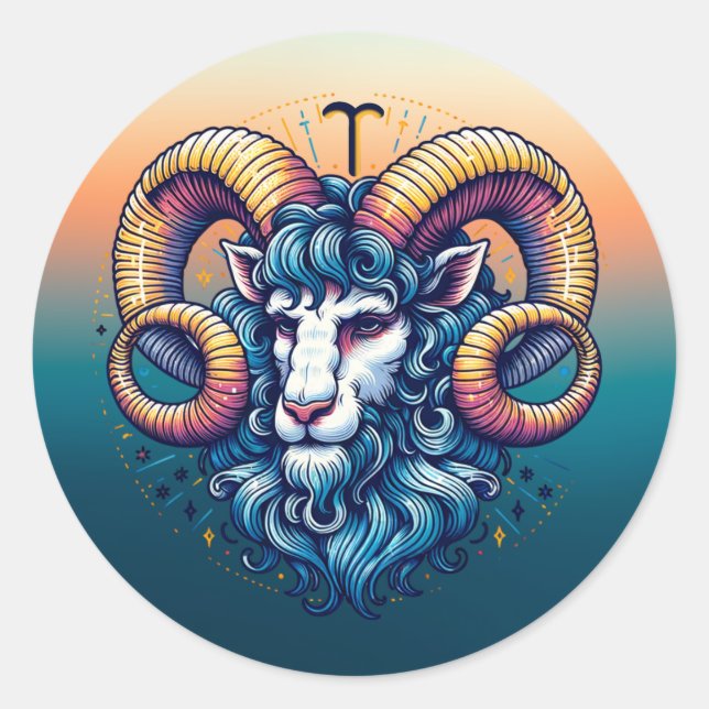 Horoskop | Mystical Ran Runder Aufkleber (Vorderseite)
