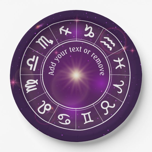Horoskop-Rad, Astrologie, 12 Anzeichen von Zodiac, Pappteller (Vorderseite)
