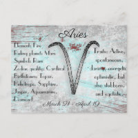 Horoskop Sign Aires Postkarte
