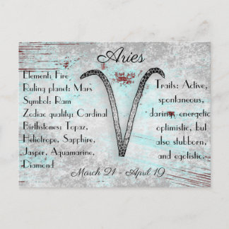Horoskop Sign Aires Postkarte
