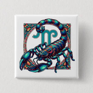 Horoskop Sign Scorpio Blaue Skorpion Button