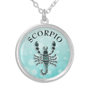 Horoskop Sign Scorpio Charm Versilberte Kette
