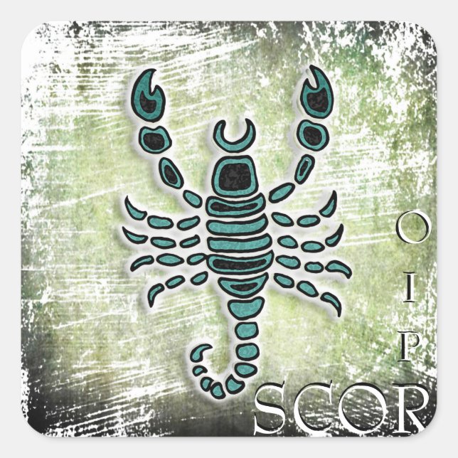 Horoskop Sign Scorpio Quadratischer Aufkleber (Vorderseite)