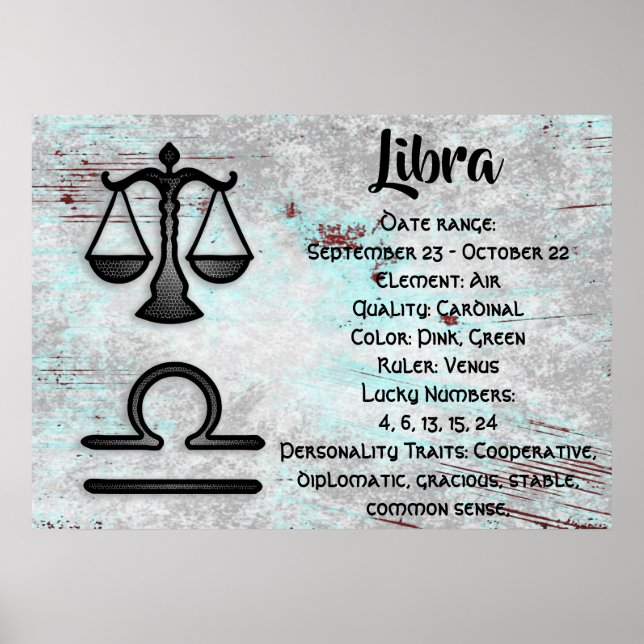 Horoskop Signalibra Astrologie Poster (Vorne)