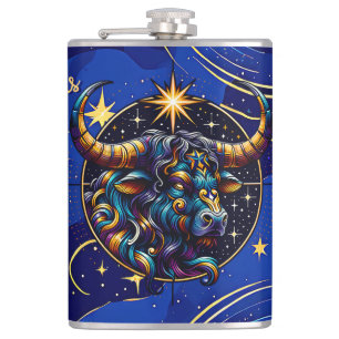 Horoskop Signatur Taurus Zodiac Astrologie Flachmann