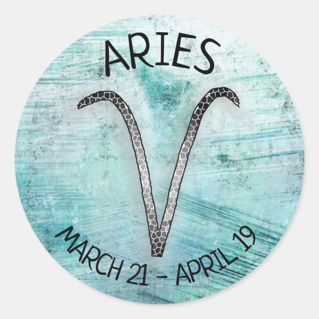 Horoskop-Zeichen Aries Runder Aufkleber (Vorderseite)