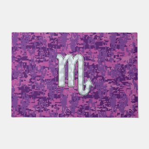 Horoskop-Zeichen auf rosa digitale Camouflage Fußmatte