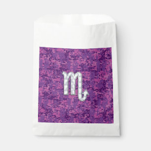 Horoskop-Zeichen auf rosa digitale Camouflage Geschenktütchen