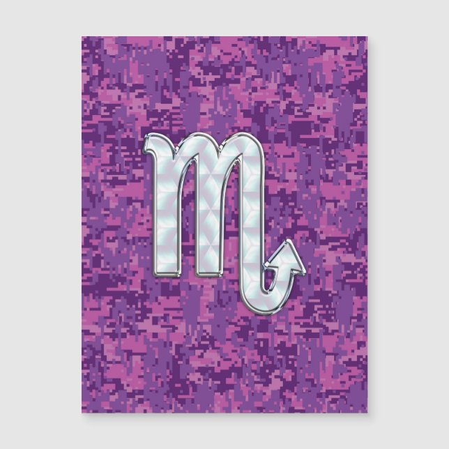 Horoskop-Zeichen auf rosa digitale Camouflage Magnetkarte (Vorderseite)