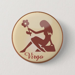 Horoskop-Zeichen-Jungfrau-Tierkreis-Knopf Button