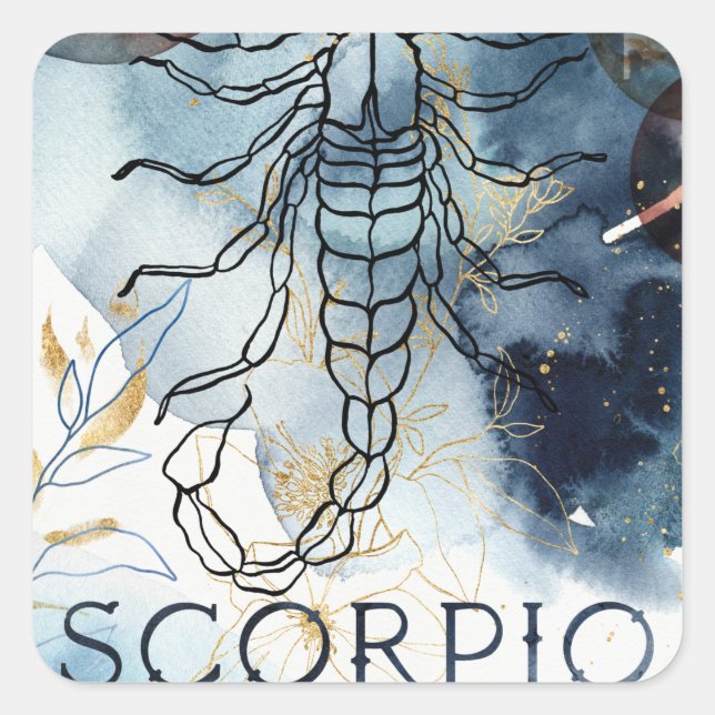 Horoskop zodiac-Blume Planeten Quadratischer Aufkleber (Vorderseite)