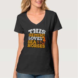 Horoskop Zodiac Signieren Gemini Lieben Seepferde T-Shirt