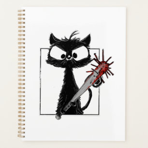 Horreur de baseball de chat noir Halloween