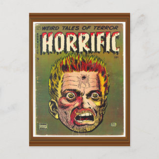 Horrific Terror Zombie Comic Cover Artwork Vintag Postkarte