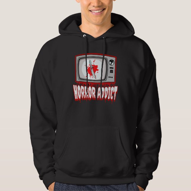 Horror Addict Film Lover Beängstigend Slasher Retr Hoodie (Vorderseite)