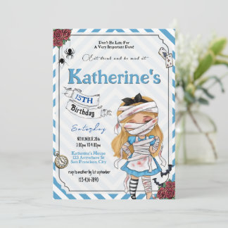 Horror Alice im Wunderland Einladung zum Geburtsta