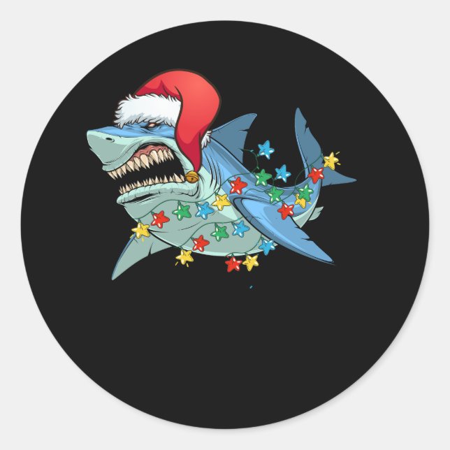 Horror Angry Shari Weihnachtsmannmütze Weihnachten Runder Aufkleber (Vorderseite)