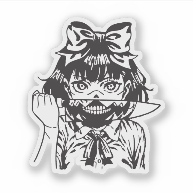 Horror anime aufkleber (Vorderseite)