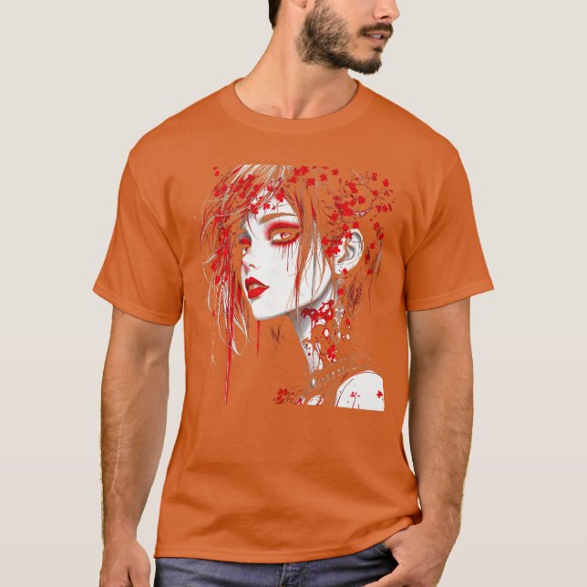 Horror Anime Mangaee Gothic Outfit Japanese Chibi  T-Shirt (Vorderseite)