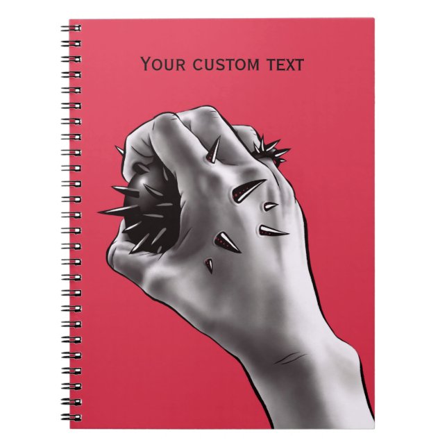 Horror Art Stabbed Fist Gothic Notizblock (Vorderseite)