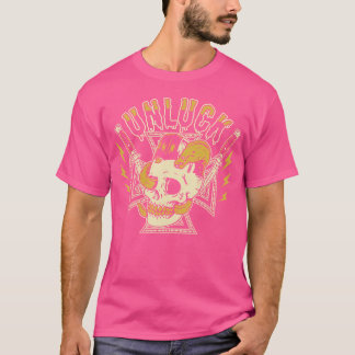Horror Art - Zombie Unluck Cross - Psychobile Pun T-Shirt