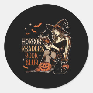 Horror beim Lesen von Spooky Vibes Horror Leser bu Runder Aufkleber
