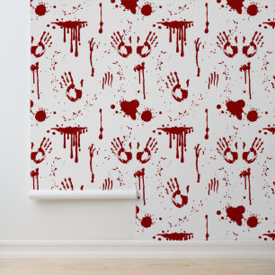 Horror Bloody Handprints Blood Spatter Halloween Tapete