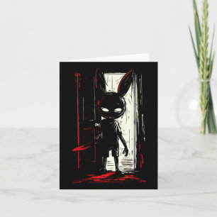 Horror Böser Hase Kaninchen Slasher Gruselige Tür Karte