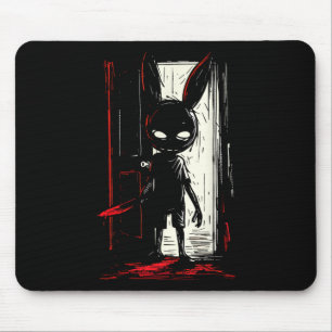 Horror Böser Hase Kaninchen Slasher Gruselige Tür Mousepad