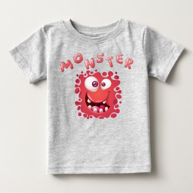 Horror bringt witzige Monstergesichtszüge zum Ausd Baby T-shirt (Vorderseite)