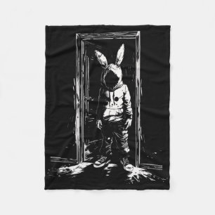 Horror Bunny Mask Man Rabbit Alt Goth Slasher Cree Fleecedecke