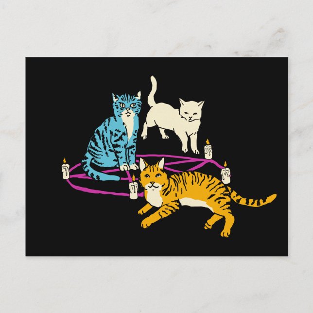 Horror Cat culloween Einladung (Vorderseite)